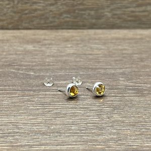 Citrine Rose Cut Studs