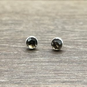 Smoky Quartz Rose Cut Studs