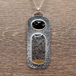 Montana Agate and Black Onyx Pendant