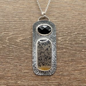 Montana Agate and Black Onyx Pendant