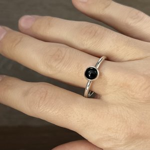 Black Onyx Stacking Ring Size 9.75