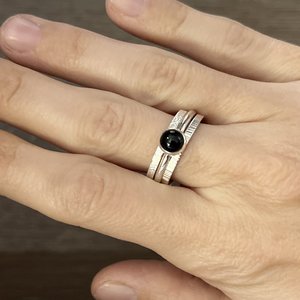 Black Onyx Stacking Ring Size 9.75