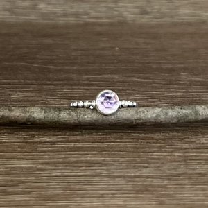 Light Amethyst Rose Cut Stacking Ring Size 4.75