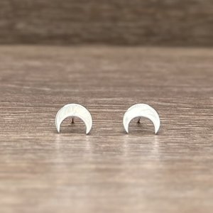 Crescent Moon Studs