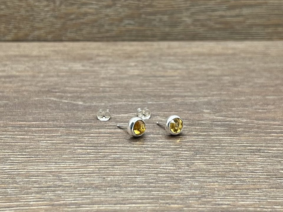 Citrine Rose Cut Studs