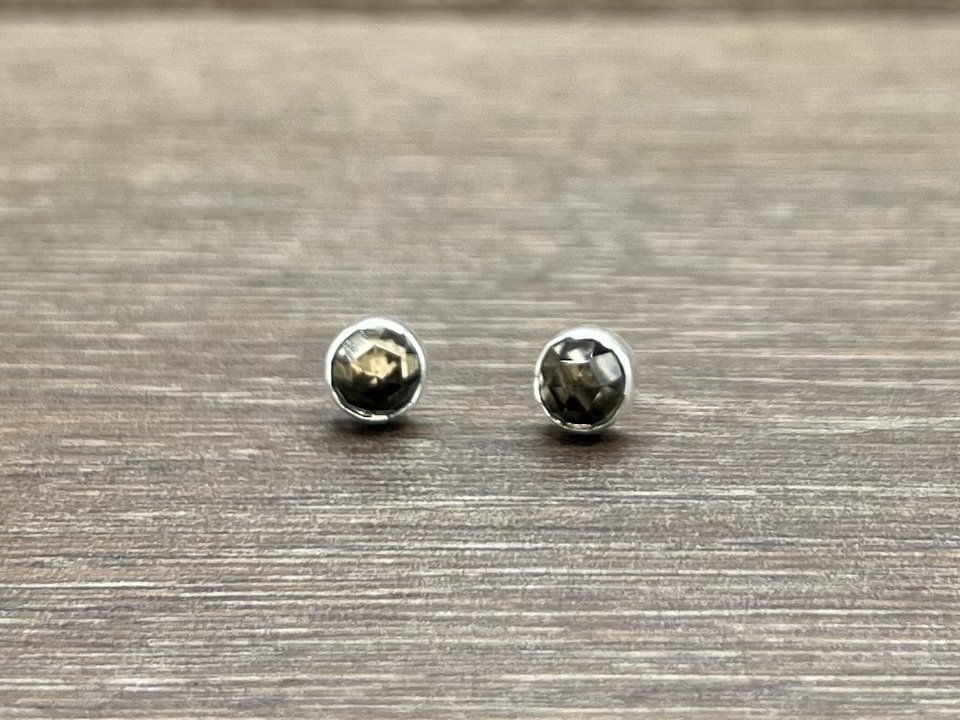 Smoky Quartz Rose Cut Studs