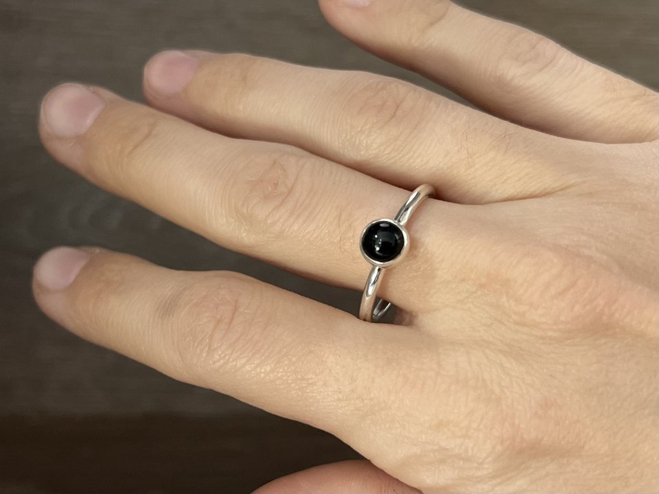Black Onyx Stacking Ring Size 9.75