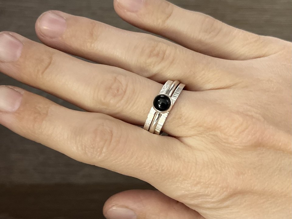 Black Onyx Stacking Ring Size 9.75
