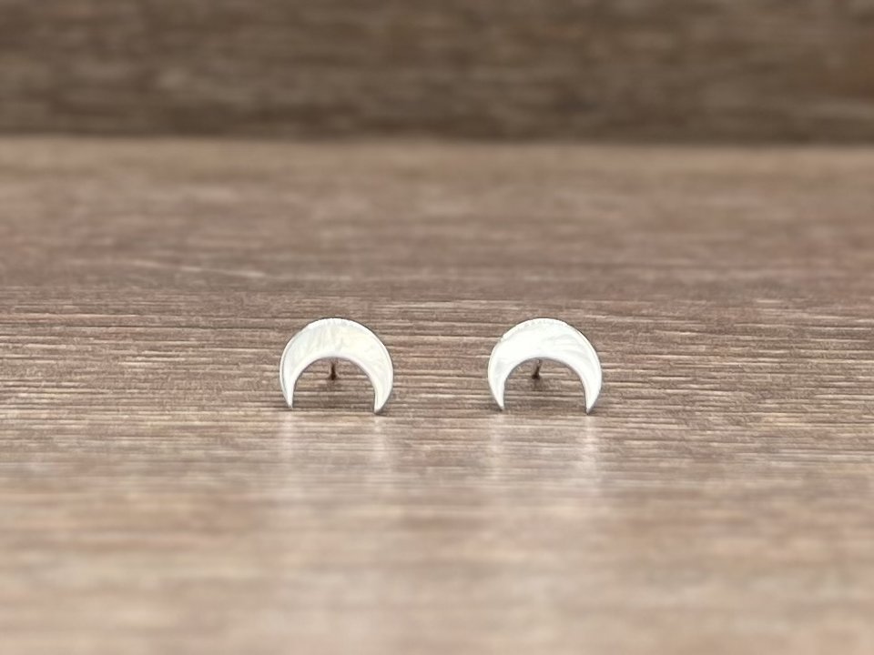 Crescent Moon Studs