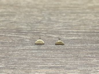 14k Gold Half Circle Studs