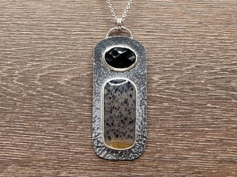 Montana Agate and Black Onyx Pendant