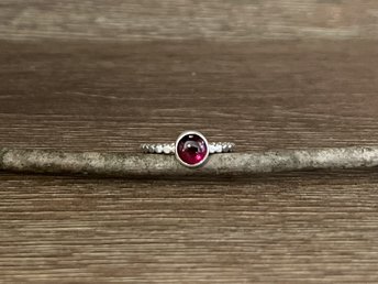 Garnet Beaded Stacking Ring