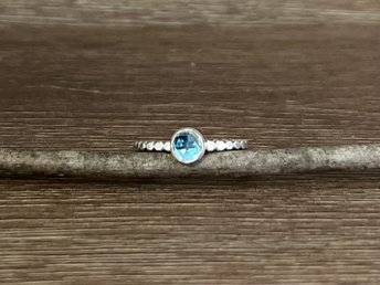 London Blue Topaz Rose Cut Stacking Ring Size 10