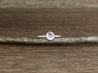 Light Amethyst Rose Cut Stacking Ring Size 4.75