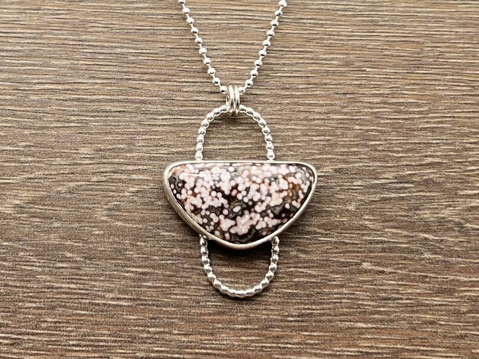 Ocean Jasper Elliptical Pendant