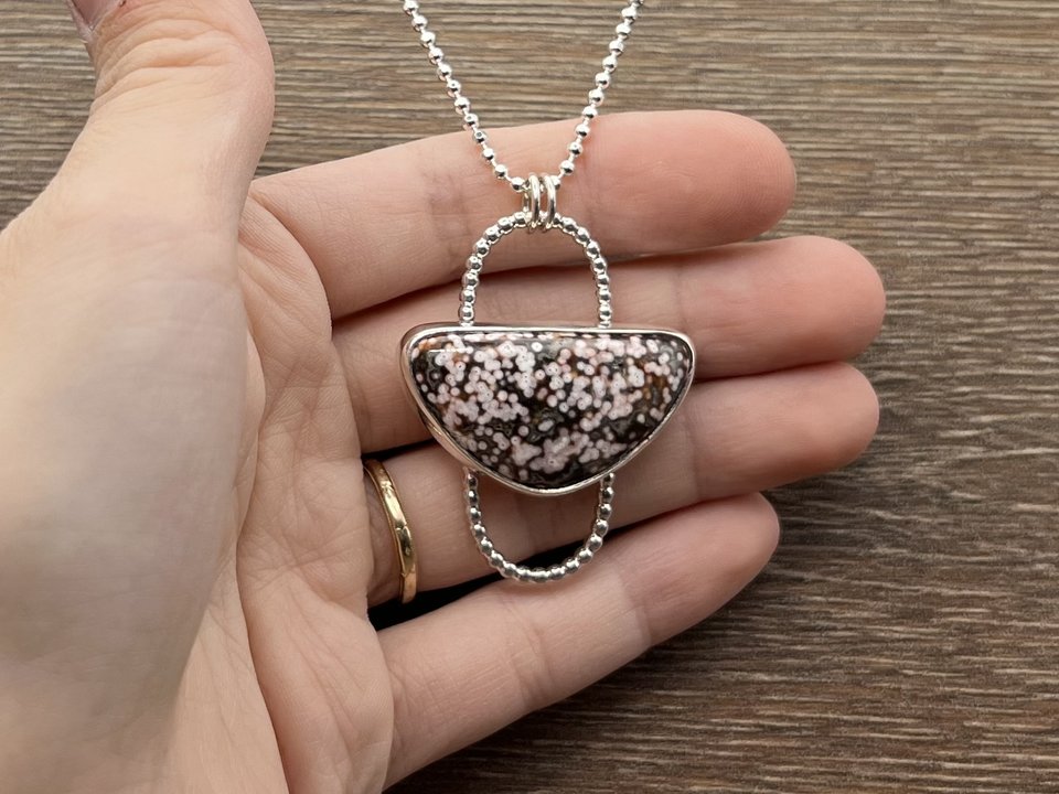 Ocean Jasper Elliptical Pendant