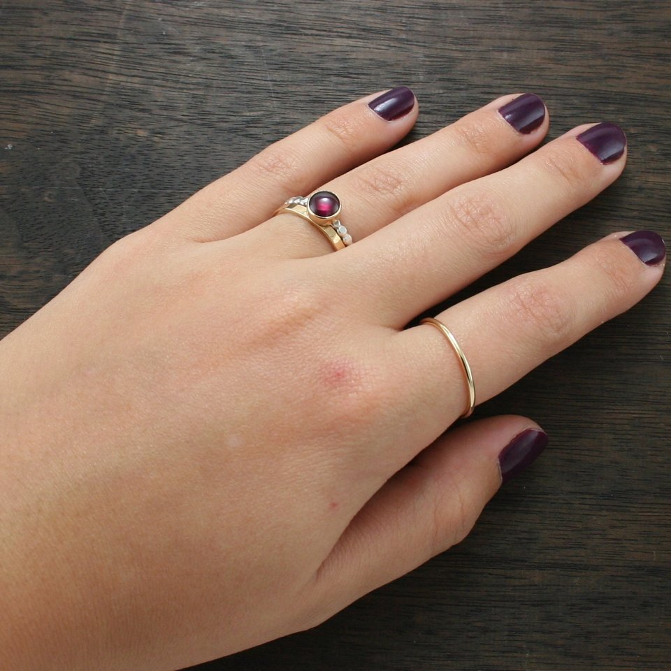 14k Gold Thin Stacking Ring