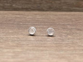 Rose Quartz Rose Cut Studs
